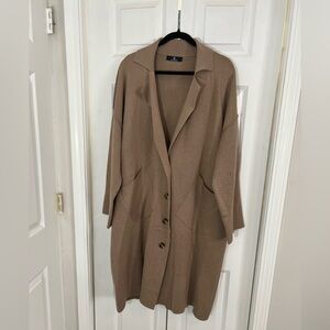 Lillusory brown Thick Knit Duster Cardigan Sweater,XL